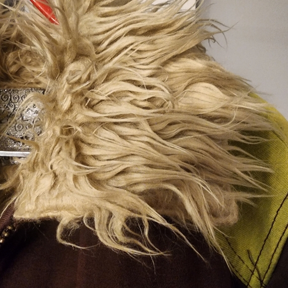 BIG SHOT  Zippered Heavy Jacket Boys Large  Faux Fur Lined Brown Embroidered - Picture 5 of 11